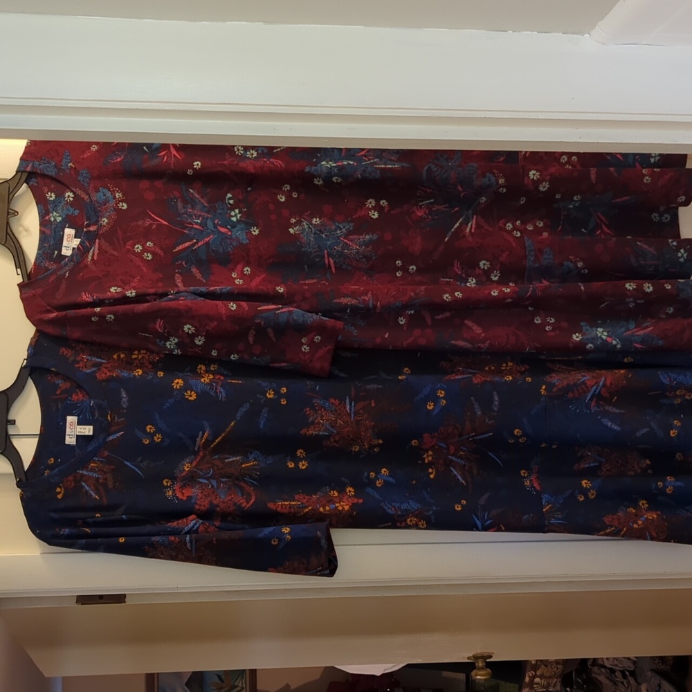 Denim&Co Floral Midi Dresses in Blue and Red